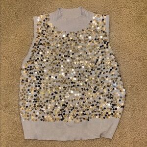 Sequin Embellished Sleeveless Top